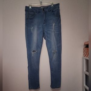 Cest Toi Distressed High Rise Skinny Jeans style W7449 size 15